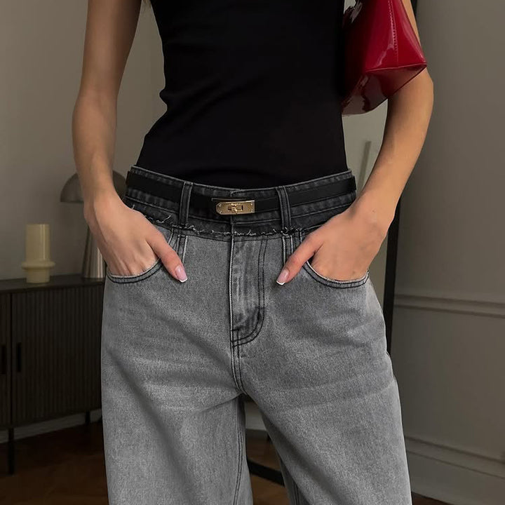 Damen High-Waist Jeanstyl Drune