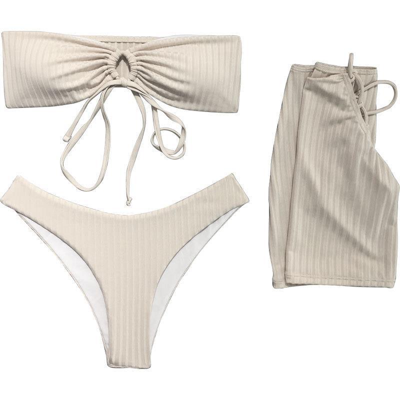 Damen Bandeau-Bikini mit Wickelrock Drune