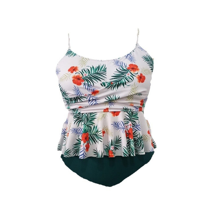 Damen Tankini-Set mit floralem Rüschendesign und figurumspielendem Schnitt Drune