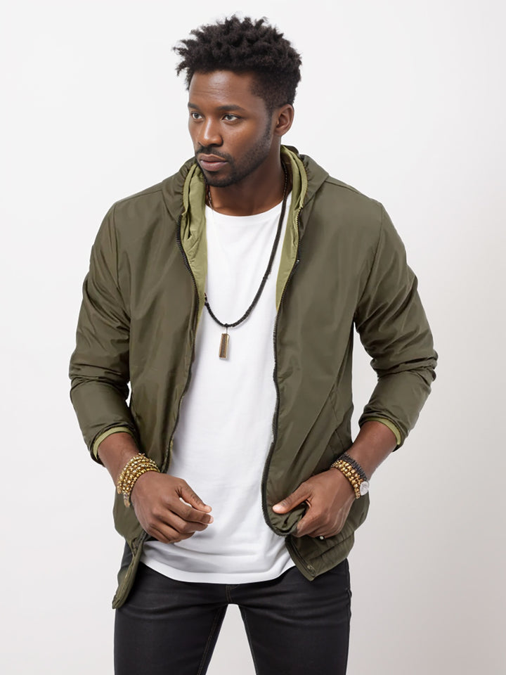 Herren sportliche Übergangsjacke mit funktionalem Kapuzenkragen und elastischen Bündchen Drune