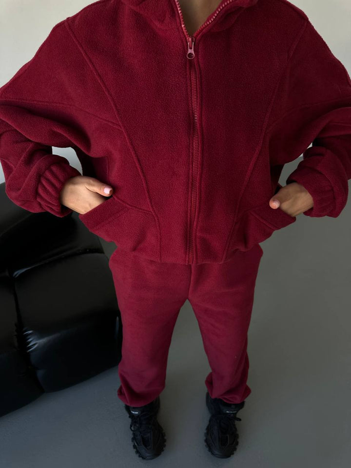 Damen hochwertiger Fleece-Jogginganzug Drune