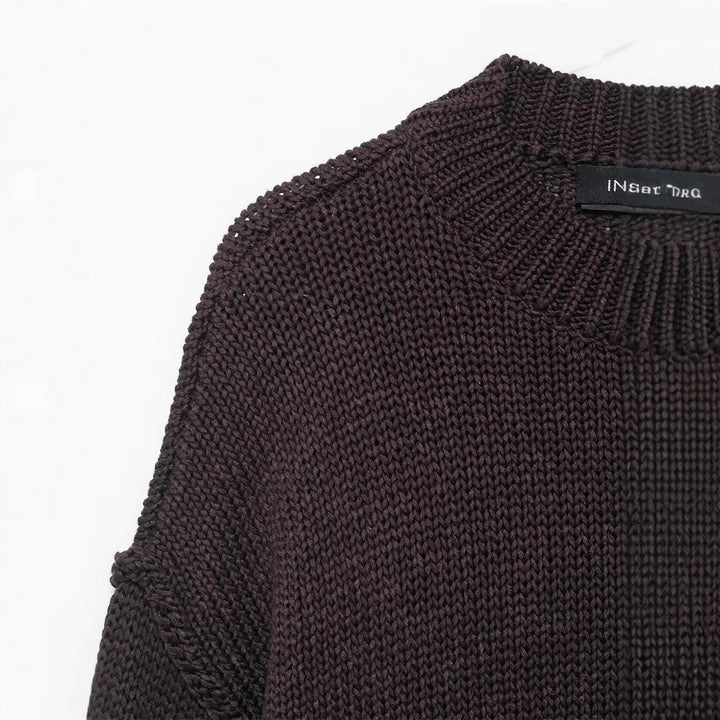 Damen lässiger Strickpullover mit weitem Schnitt und Oversized-Style Drune
