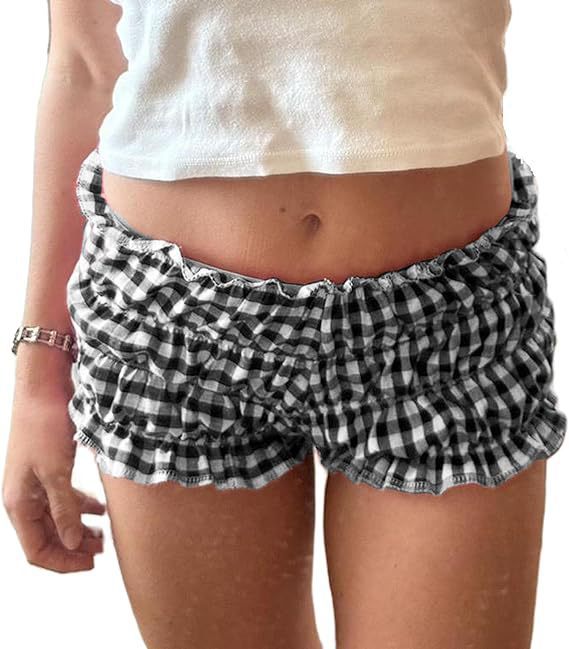 Damen Luftige Shorts mit Gingham-Muster Drune