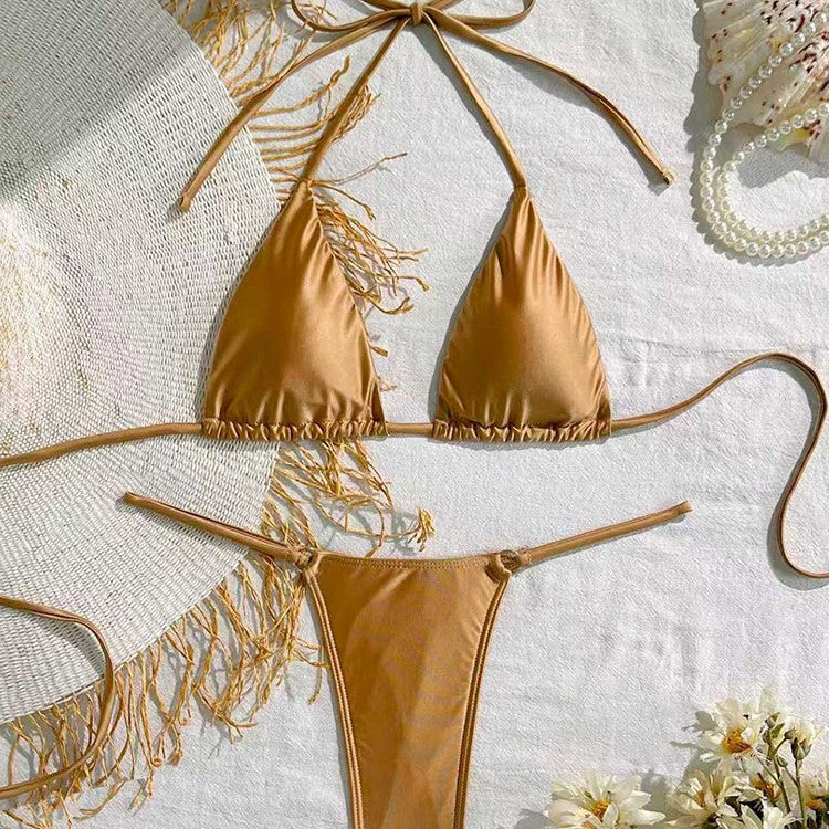 Damen Triangel-Bikini mit verstellbaren Trägersystem und raffinierten Rüschendetails Drune