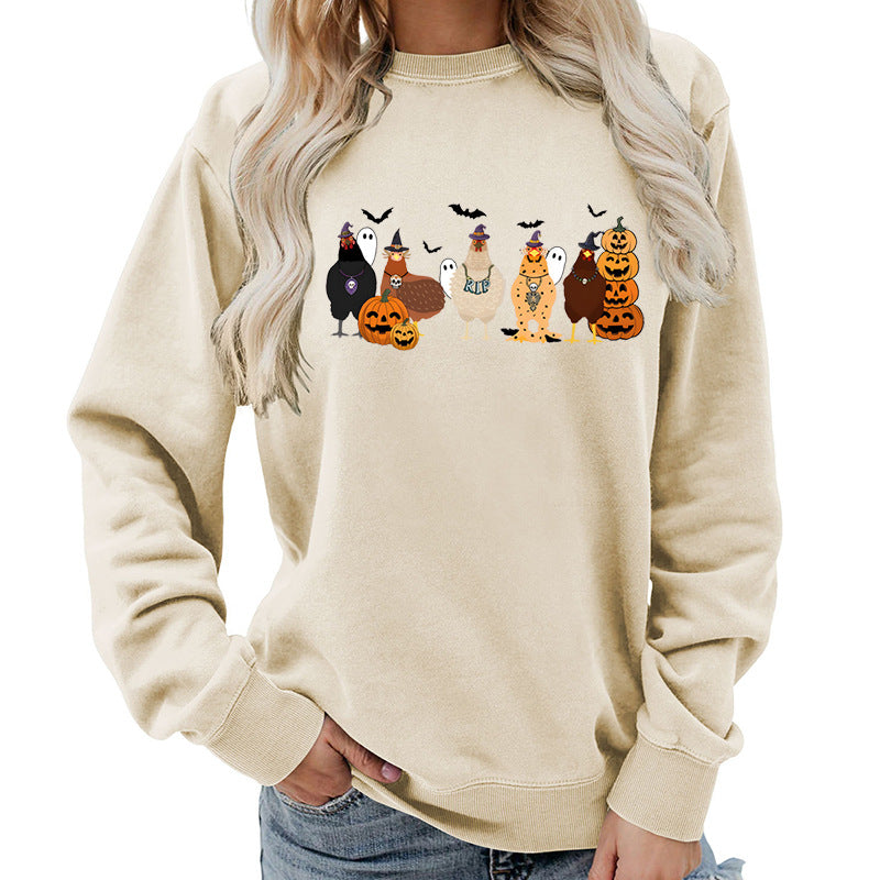 Damen Sweatshirt mit fröhlichem Halloween-Motiv Drune