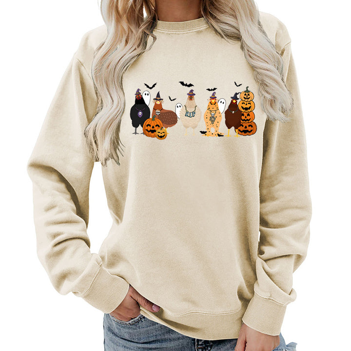 Damen Sweatshirt mit fröhlichem Halloween-Motiv Drune