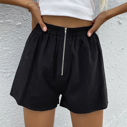 Damen Shorts mit elastischem Bund und edler Reißverschluss-Detail Drune