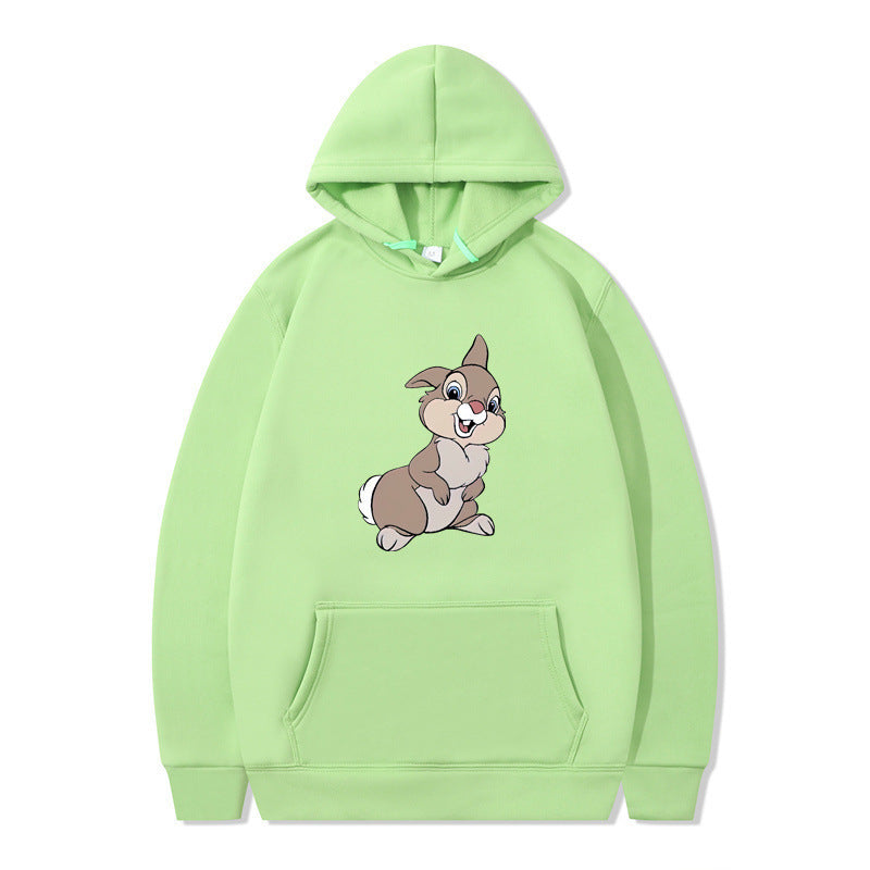 Damen Kapuzenpullover mit niedlichem Hasen-Design und bequemen Kängurutaschen Drune