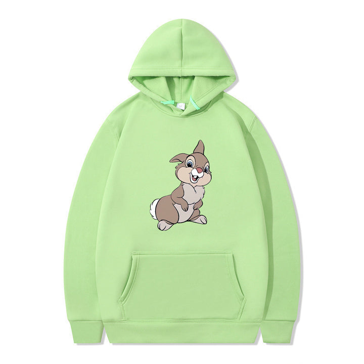 Damen Kapuzenpullover mit niedlichem Hasen-Design und bequemen Kängurutaschen Drune