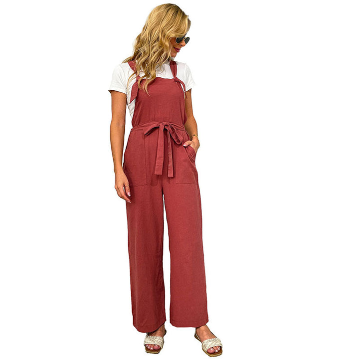 Damen Jumpsuit mit tailliertem Gürtel und praktischen Taschen Drune