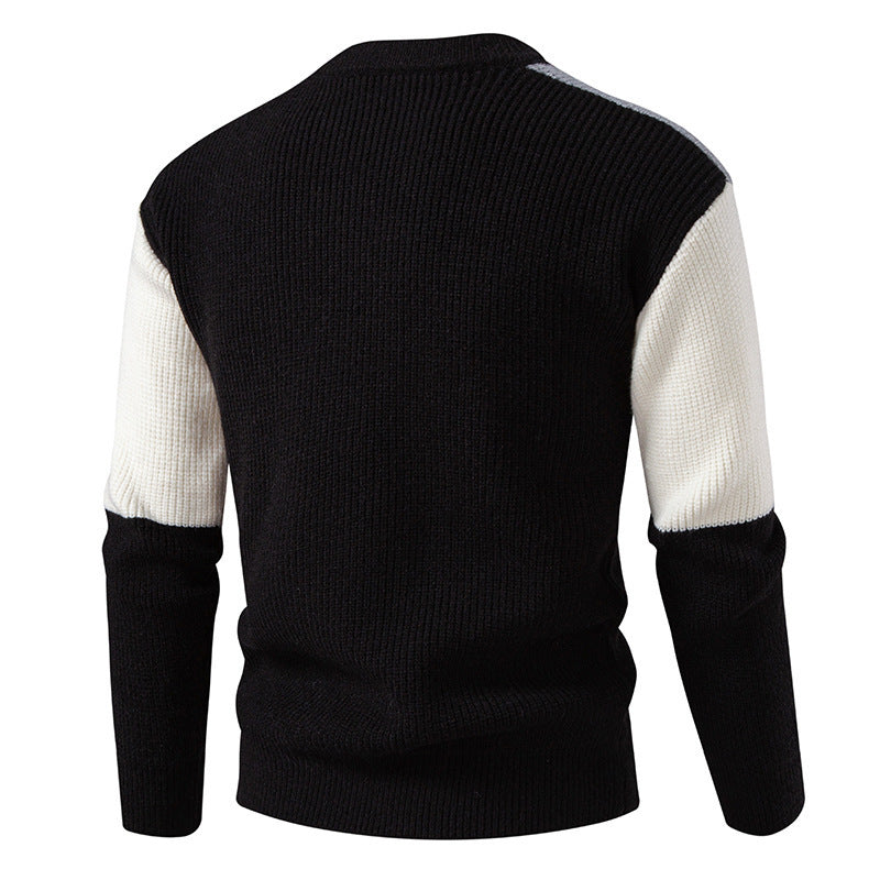 Herren farbenfroher Strukturpullover mit modernem Schnitt und Rundhalsausschnitt Drune