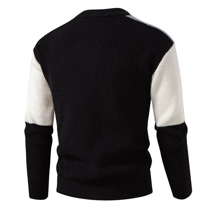 Herren farbenfroher Strukturpullover mit modernem Schnitt und Rundhalsausschnitt Drune