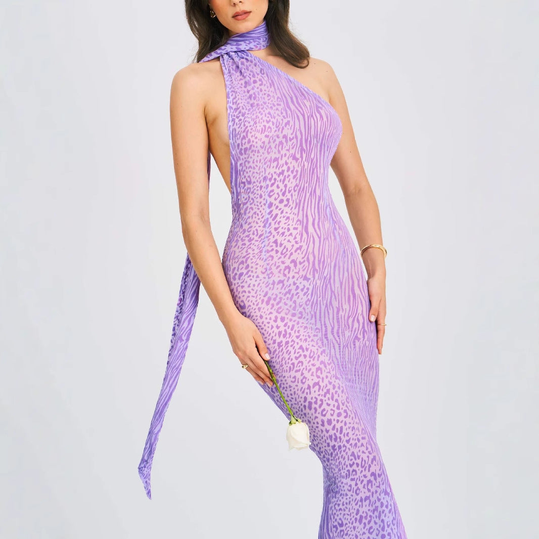 Damen Elegantes Wickelkleid mit asymmetrischem Hals und figurbetontem Schnitt Drune