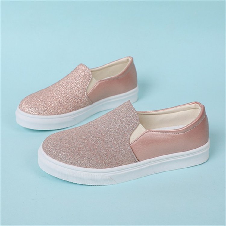Damen Elegante Slip-On Sneakers mit glitzernder Oberfläche und rutschfester Sohle Drune