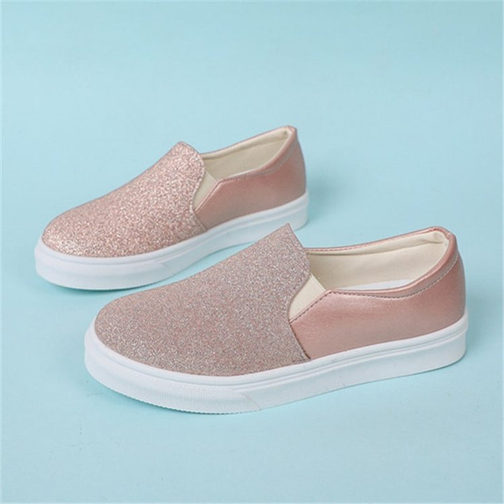 Damen Elegante Slip-On Sneakers mit glitzernder Oberfläche und rutschfester Sohle Drune