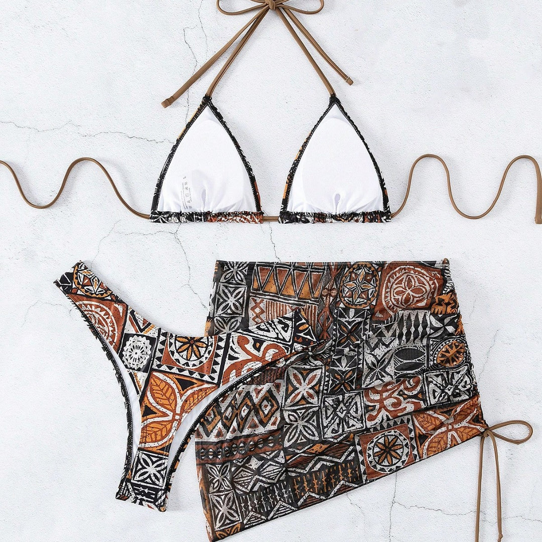 Damen Bikini-Set mit verstellbarem Oberteil und hoch taillierter Short Drune