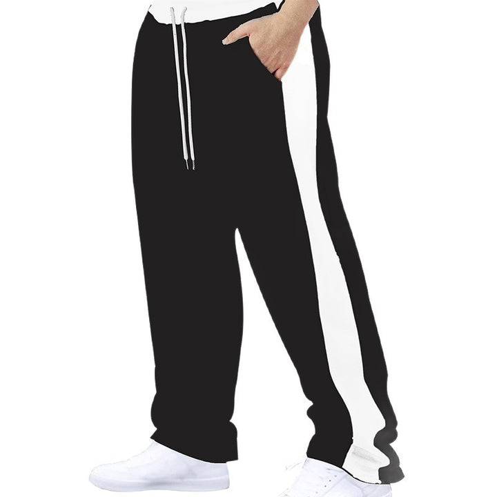 Herren nan lockere Jogginghose mit seitlichem Kontraststreifen, elastischem Kordelzugbund und geradem Bein Drune