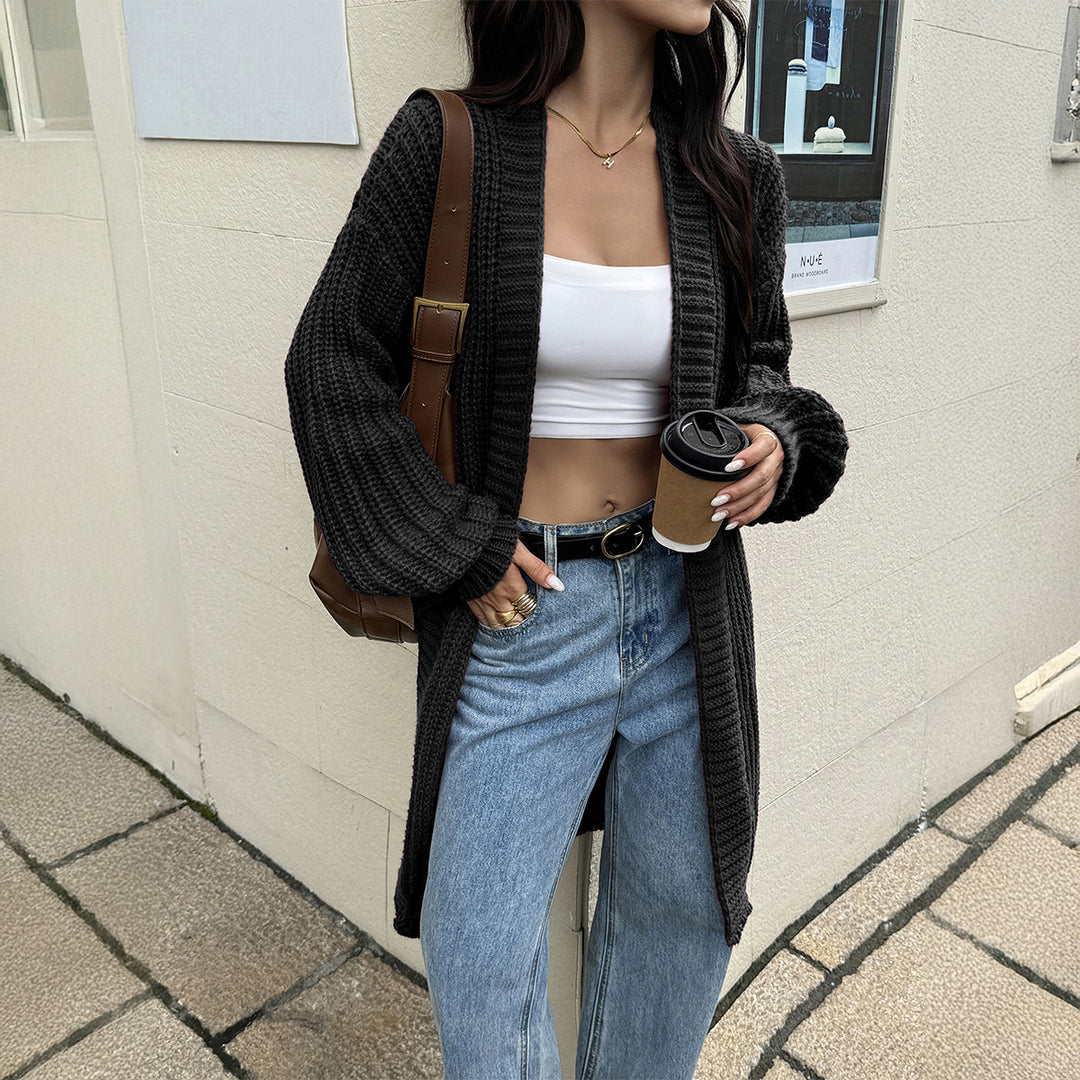 Damen Grobstrickjacke mit offenen Front und lässigem Schnitt Drune