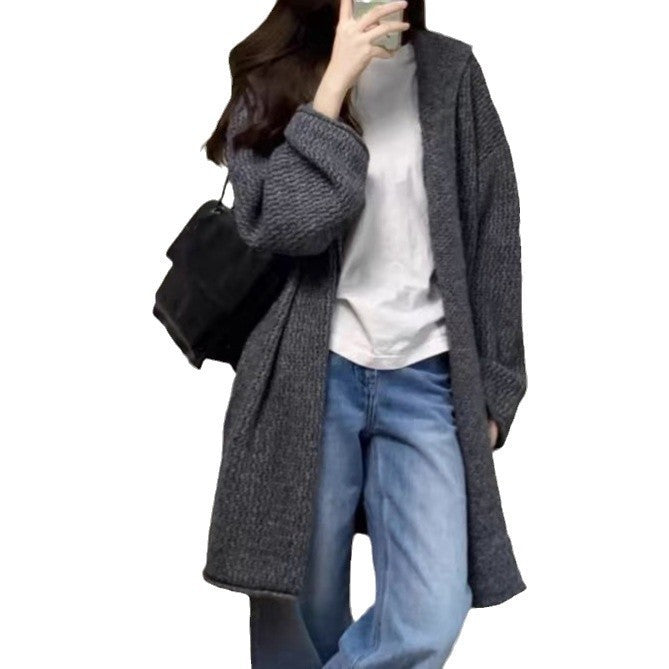 Damen Grobstrick Cardigan mit offenem Schnitt und lässigem Design Drune