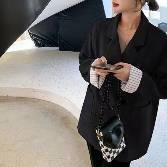 Damen Modischer Oversize-Blazer mit strukturierten Details Drune