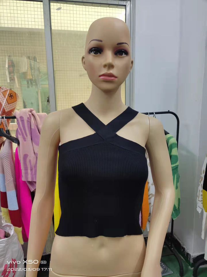Damen Crop-Top mit schickem Kreuz-Trägerdesign Drune