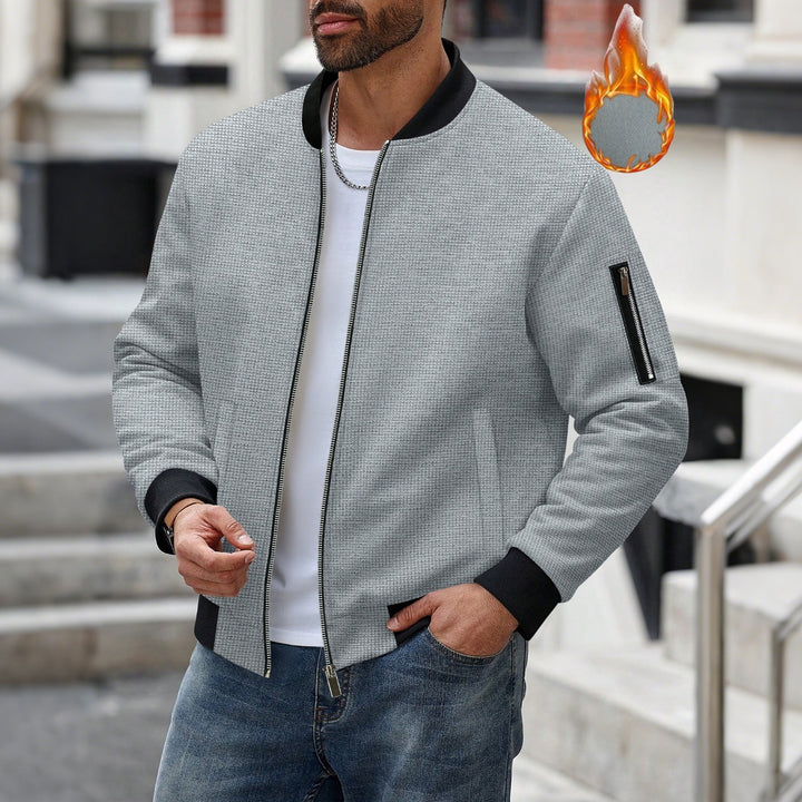 Herren Sportliche Bomberjacke mit Reißverschluss und strukturiertem Design Drune
