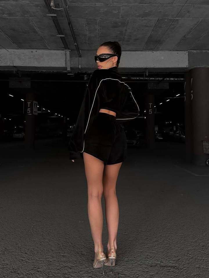Damen lässiges Freizeit-Set mit elegantem Oversized Pullover und Shorts Drune