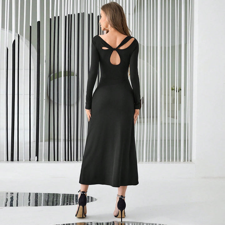 Damen Maxikleid mit asymmetrischem Ausschnitt und schickem Cut-Out-Detail Drune