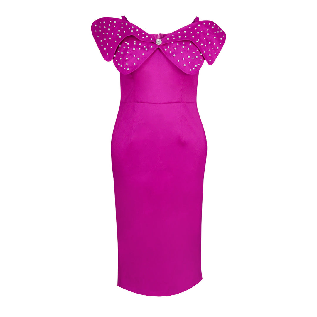 Damen Abendkleid mit auffälligen Rüschen und Glitzer-Details Drune