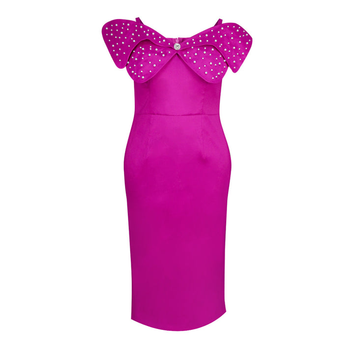 Damen Abendkleid mit auffälligen Rüschen und Glitzer-Details Drune