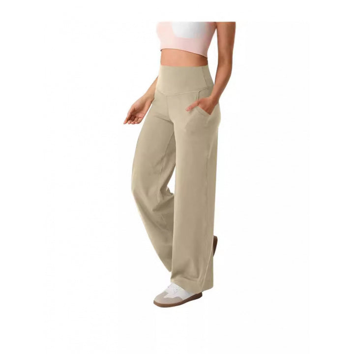 Damen weite High-Waist Freizeithose mit praktischen Taschen Drune