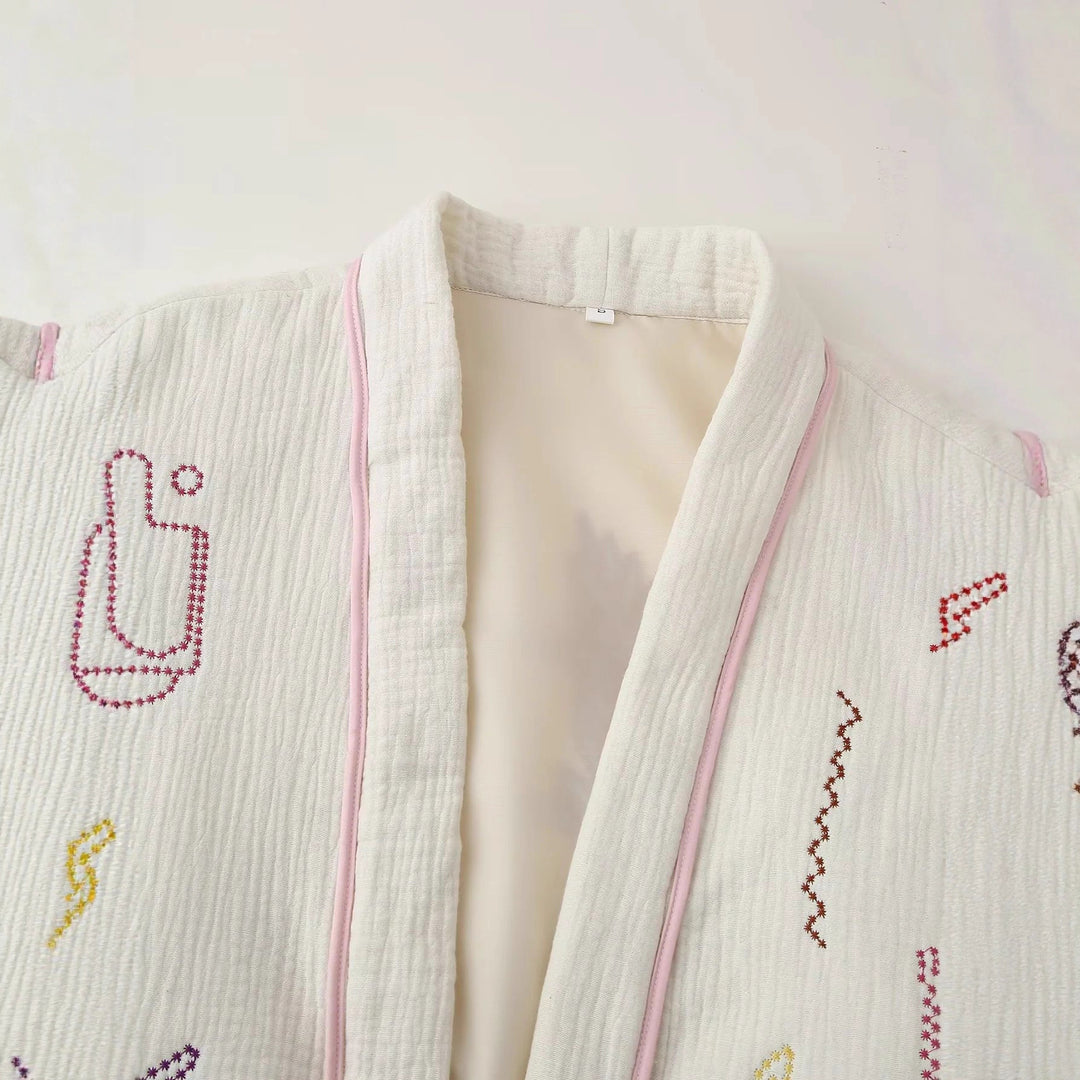 Damen lässige Kimono-Jacke mit einzigartigen Stickereien Drune