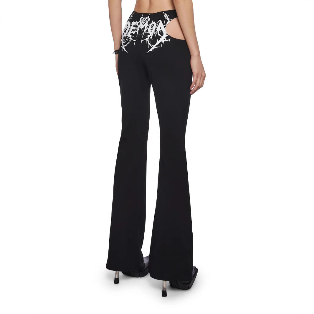 Damen Figurbetonte Schlaghose mit seitlichen Cut-Outs Drune