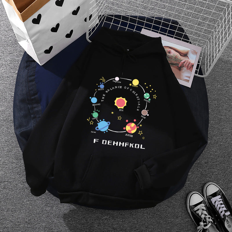 Damen Hoodie mit einzigartigem Weltraummotiv Drune