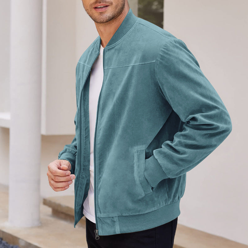 Herren lässige Bomberjacke mit elastischen Bündchen und praktischen Taschen Drune