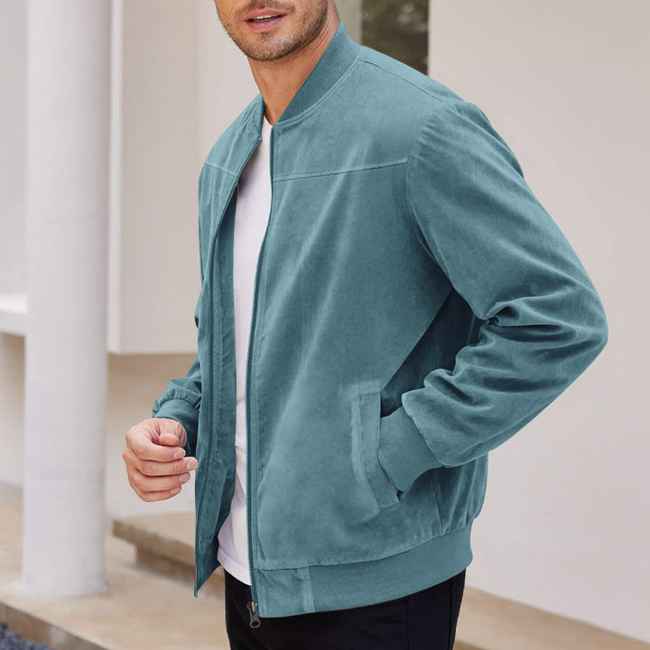 Herren lässige Bomberjacke mit elastischen Bündchen und praktischen Taschen Drune