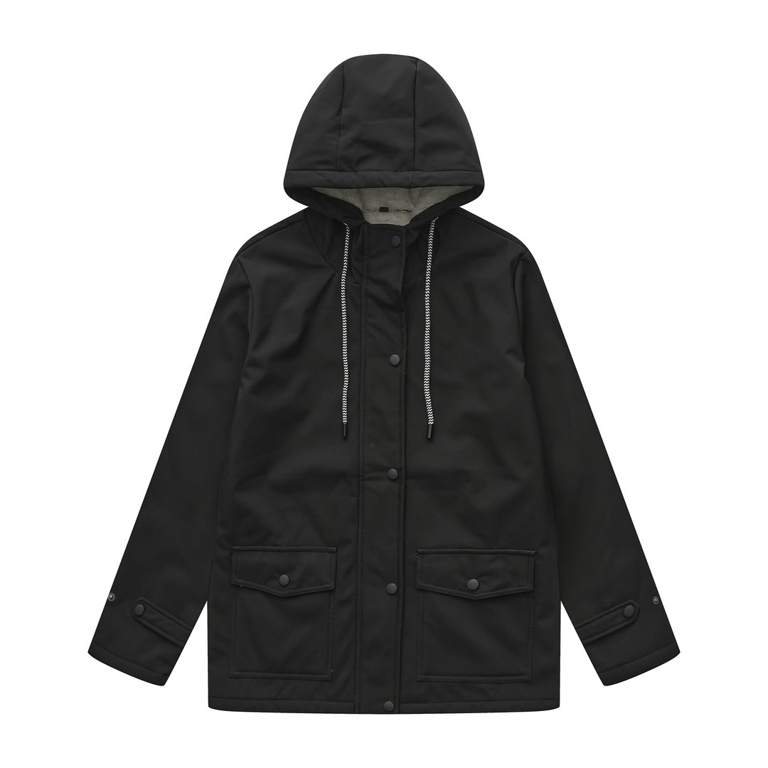 Damen wetterfeste Parkajacke mit verstellbarem Kordelzug Drune