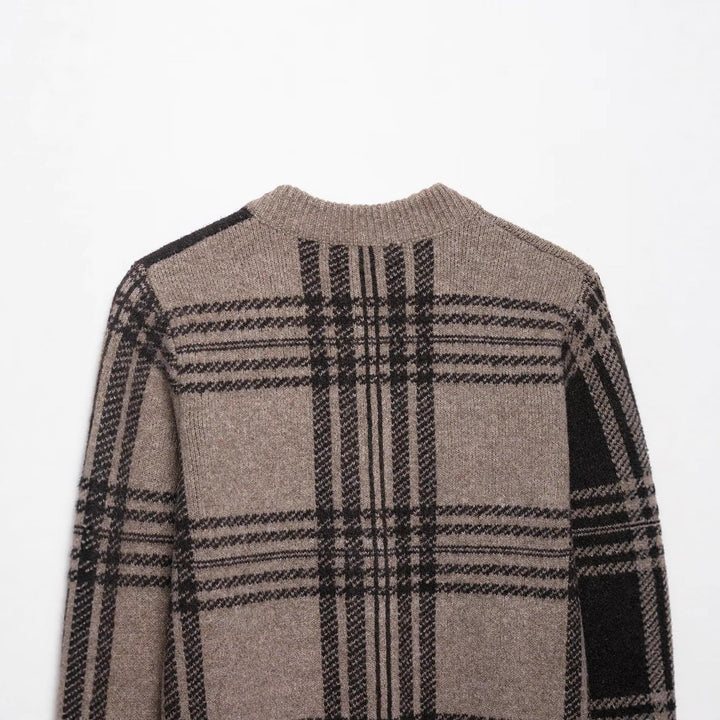 Damen Chicer Karoknopf-Pullover Drune