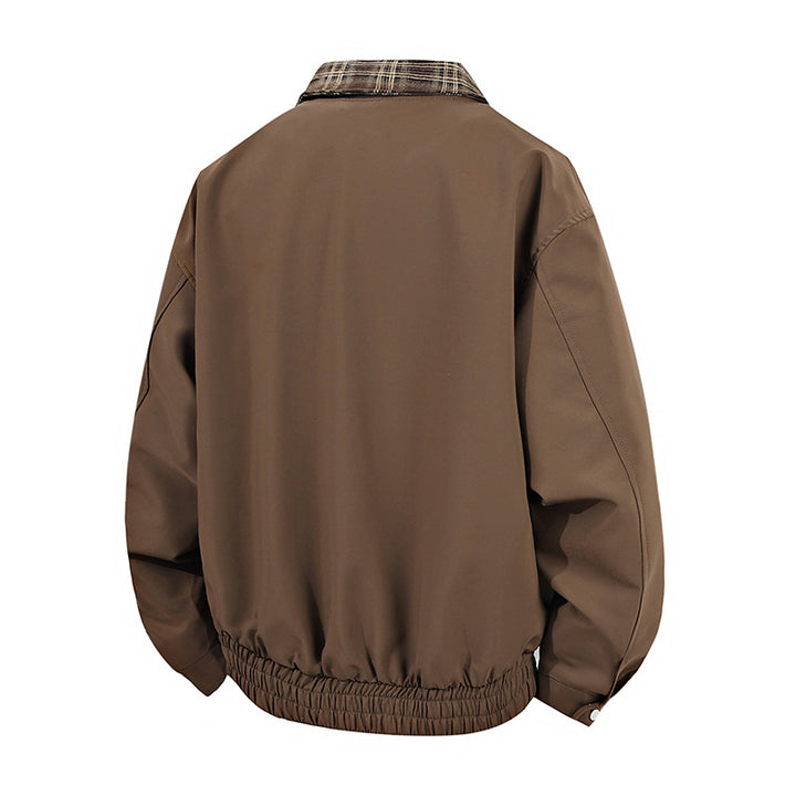 Herren lässige Übergangsjacke mit hohem Kragen und elastischem Bund Drune