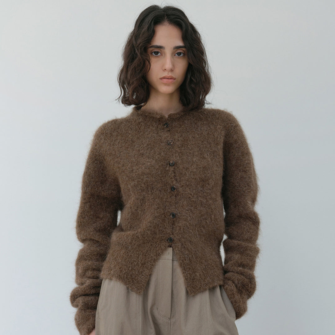 Damen eleganter und warmer Strickcardigan mit Knopfleiste Drune