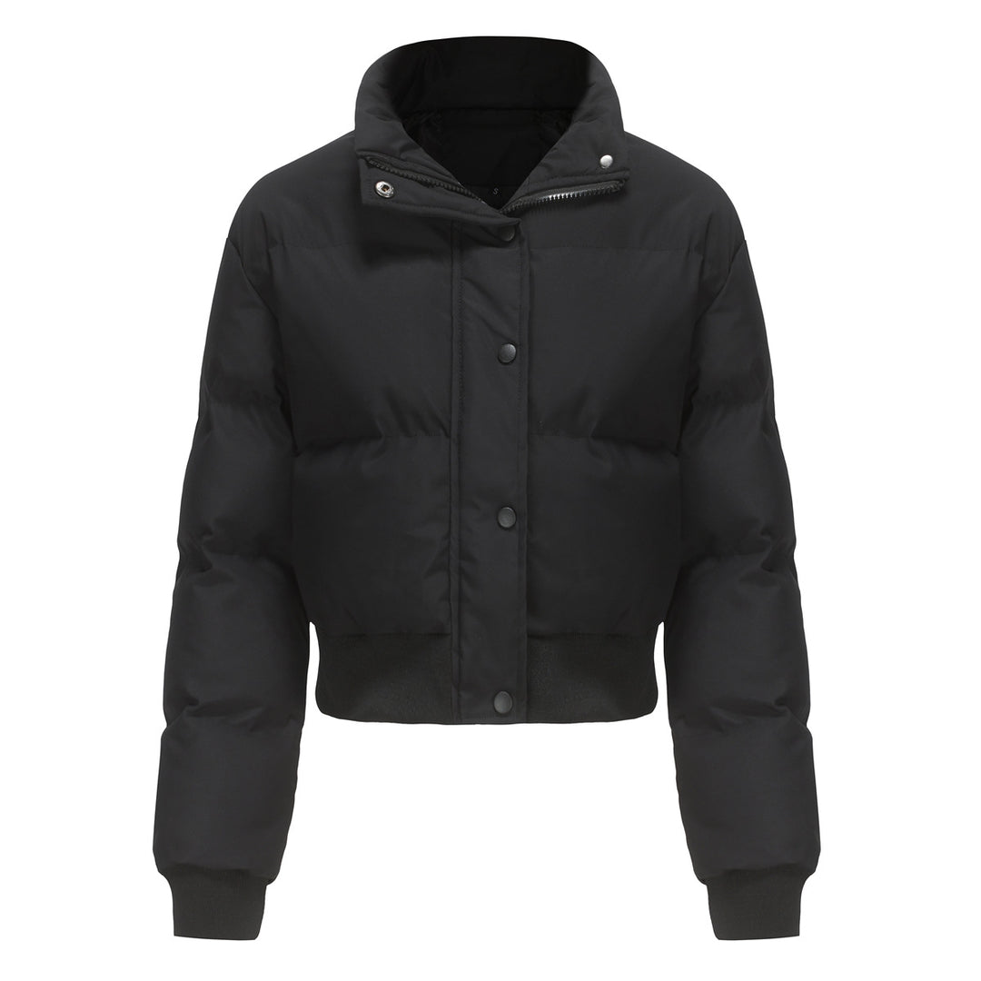 Damen cropped Steppjacke mit hohem Kragen und praktischen Druckknöpfen Drune