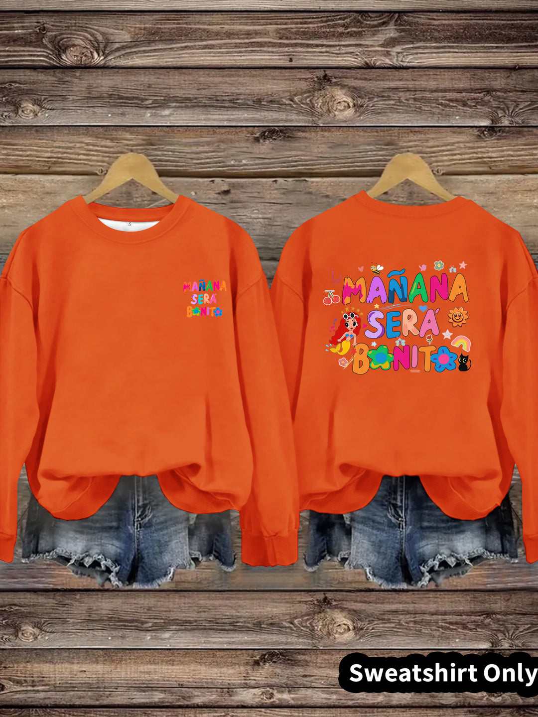 Damen Sweatshirt mit Verspielt Farbigen Aufdruck und Lässigem Schnitt Drune