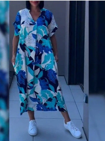 Frauen's Lebhaftes Gemustertes Kaftankleid Drune