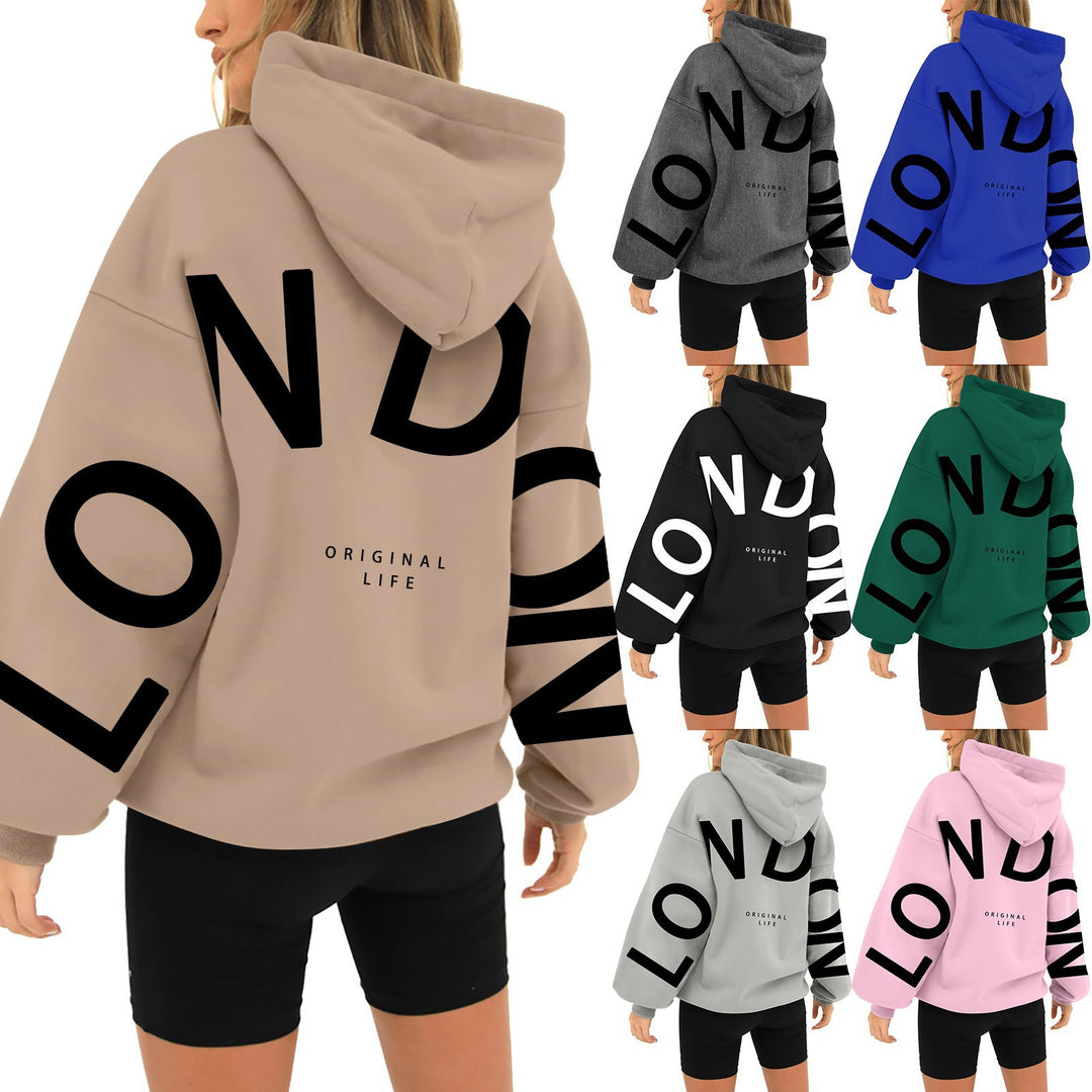 Damen oversized Hoodie mit trendigem London-Print Drune
