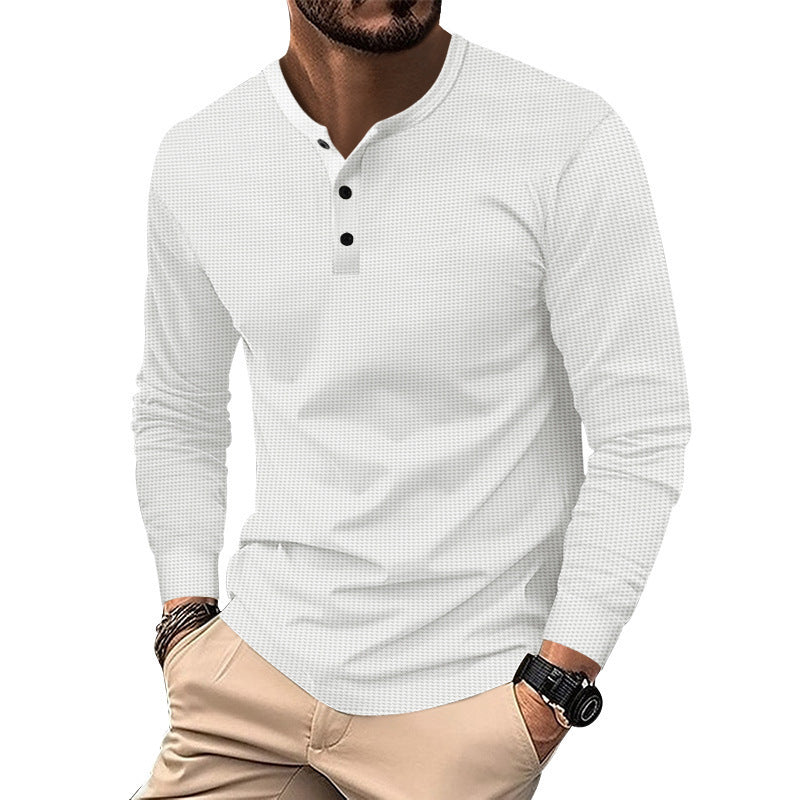 Herren Langarm-Henley-Shirt aus atmungsaktivem Strukturstoff Drune