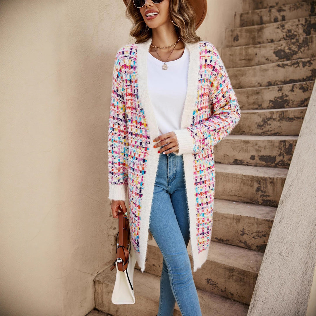 Damen gemütlicher Strickcardigan im modernen Kunstdesign Drune