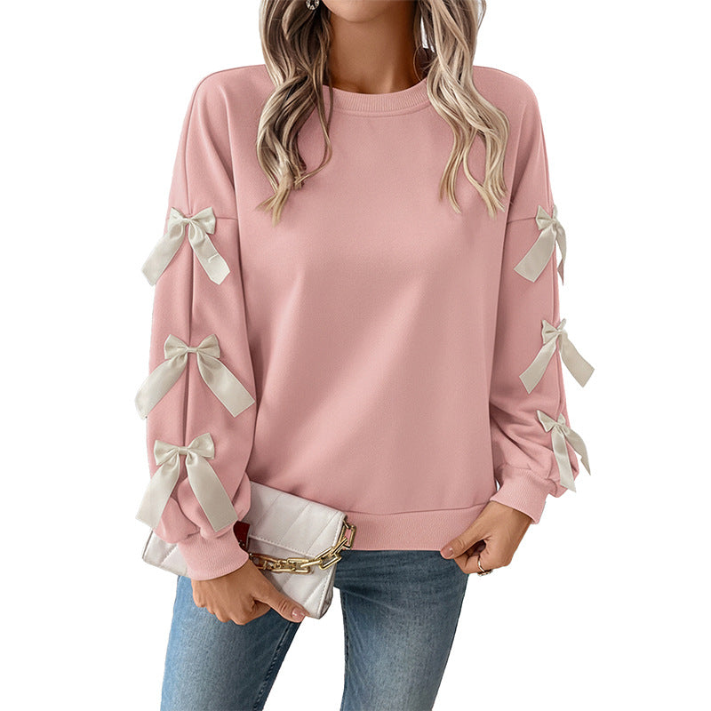 Damen Oversized Sweater mit verspielten Schleifendetails Drune