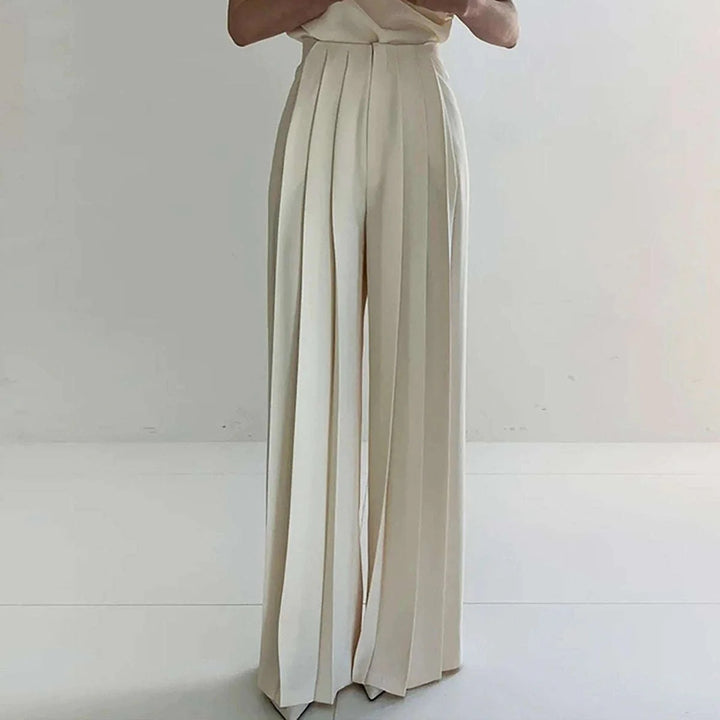 Damen Eleganter Jumpsuit mit weitem Bein und tailliertem Schnitt Drune