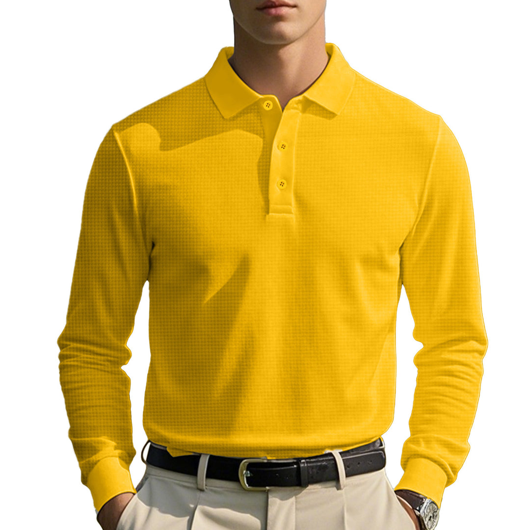 Herren Langarm-Polohemd mit sportlichem Schnitt und atmungsaktiven Materialien Drune