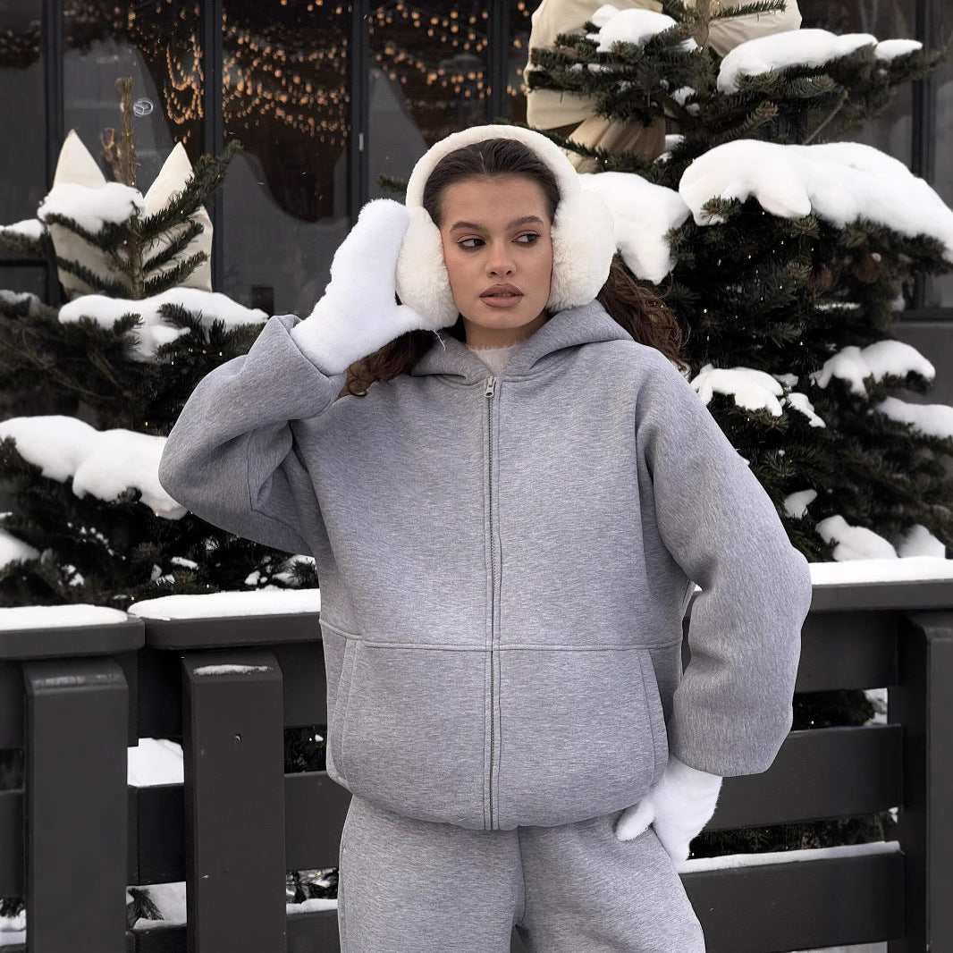 Damen gemütlicher Kapuzenpullover mit weichem Innenfutter Drune